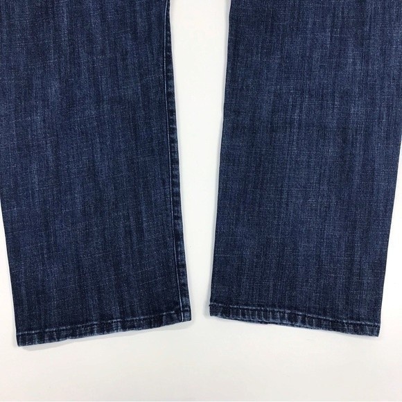 Lucky Brand 221 Original Straight Men's Dark Blue Wash Denim Jeans Distressed 38 - Picture 6 of 13